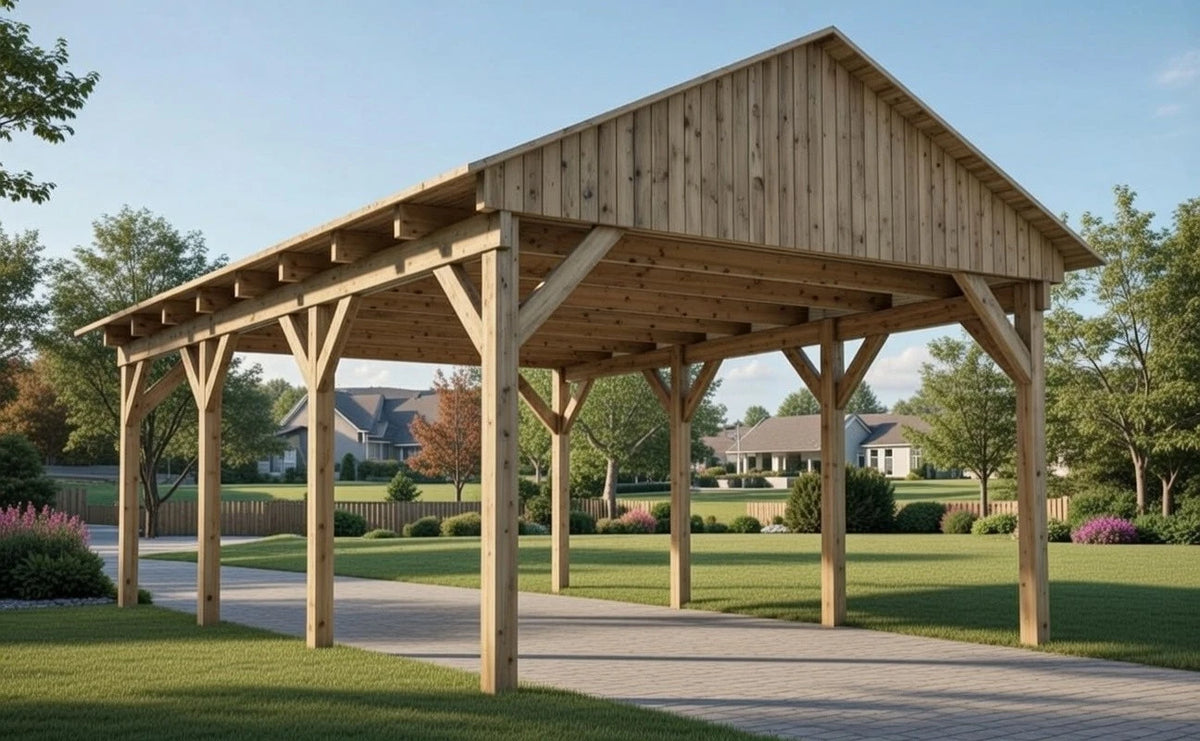 Holzcarport Bausatz 6,12 × 4,20 m – Grundgestell