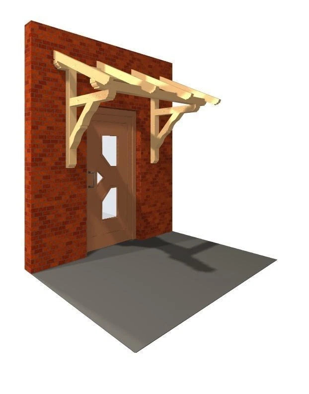 Verzapftes Haustürvordach 2,34 × 1,42 m – Grundgerüst