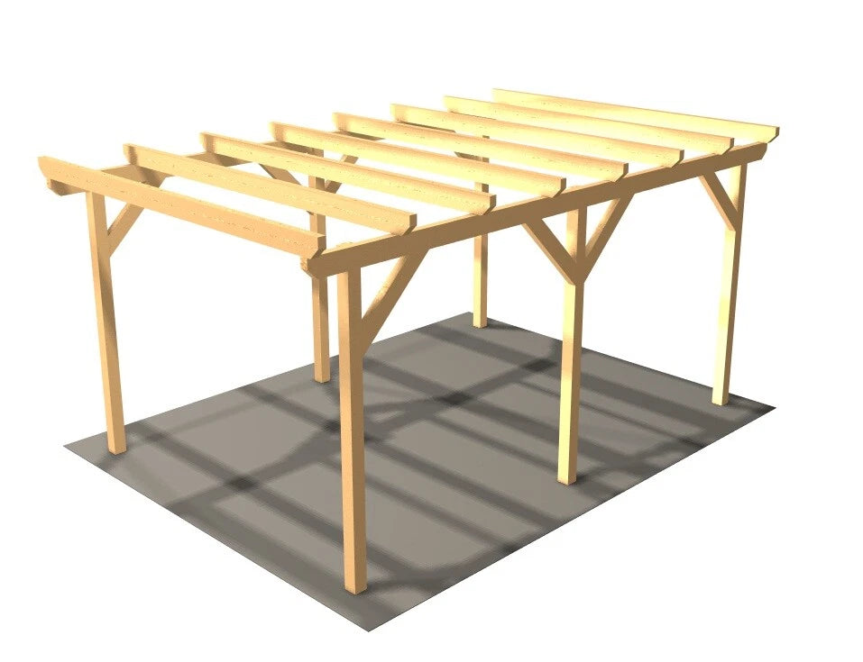 Kompakter Holzcarport 5,00 × 3,20 m – Grundgestell