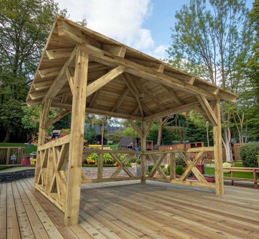 Holzpavillon 3 × 3 m – Grundgestell aus KVH